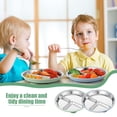 thumbnail image 6 of AOWOO 2-Pack Stainless Steel Baby Plates with Suction, 8.26” Divided Toddler Plate, BPA-Free Stainless Steel Kids Plates for Dishwasher Safe, Non-Slip Silicone Base, Detachable Design (Blue, Green), 6 of 8