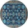 thumbnail image 1 of Ahgly Company Indoor Round Oriental Light Blue Industrial Area Rugs, 6' Round, 1 of 4