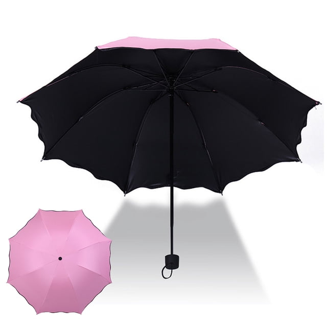 Fiudx Paraguas Compacto, Elegante Paraguas Plegable Rosa, Diseño Estable de 8 Varillas, Paraguas de Viaje Ligero, Protección Solar Contra La Lluvia y El Viento, Artículo Esencial para Exteriores para