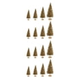 thumbnail image 4 of Monstrate Mini árbol de Navidad para el hogar, oficina, mesa, mini árbol, adorno con base redonda, decoración navideña, dorado oro 2piezas, 4 of 6