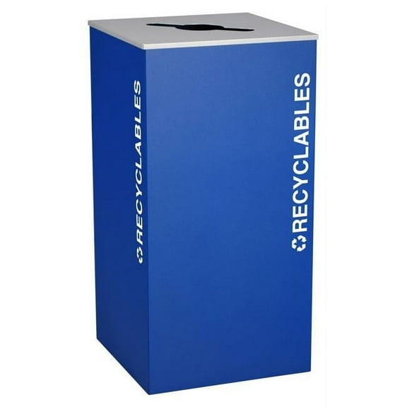 Ex-Cell Kaiser RC-KD36-R RYX 36 Gallon Square Recycling Receptacle, Royal