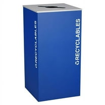 Ex-Cell Kaiser RC-KD36-R RYX 36 Gallon Square Recycling Receptacle, Royal