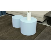 YC hot sale Nesting table set of 2 MDF Side Table Round Shape Blue