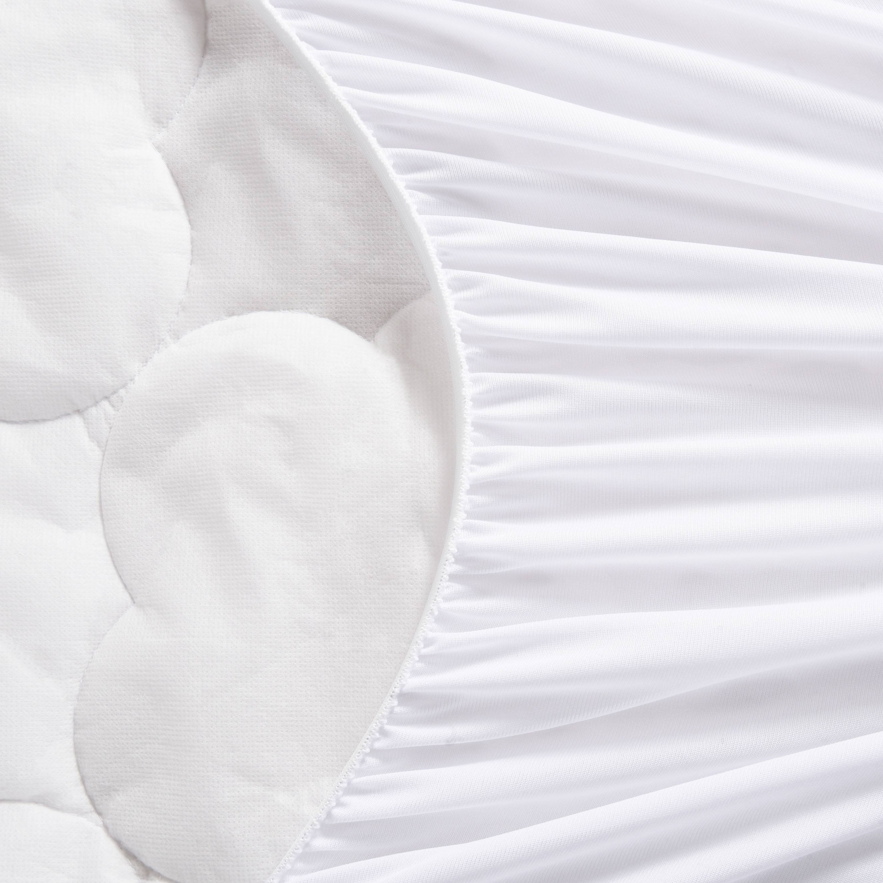 HIG White Quilted Fitted Mattress Pad, Elastic Fitted Mattress Cover Protector with Deep Pocket Fits 8-21 inch Mattress,Soft Breathable Down Alternative Bed Protector, 60x80 Inches
