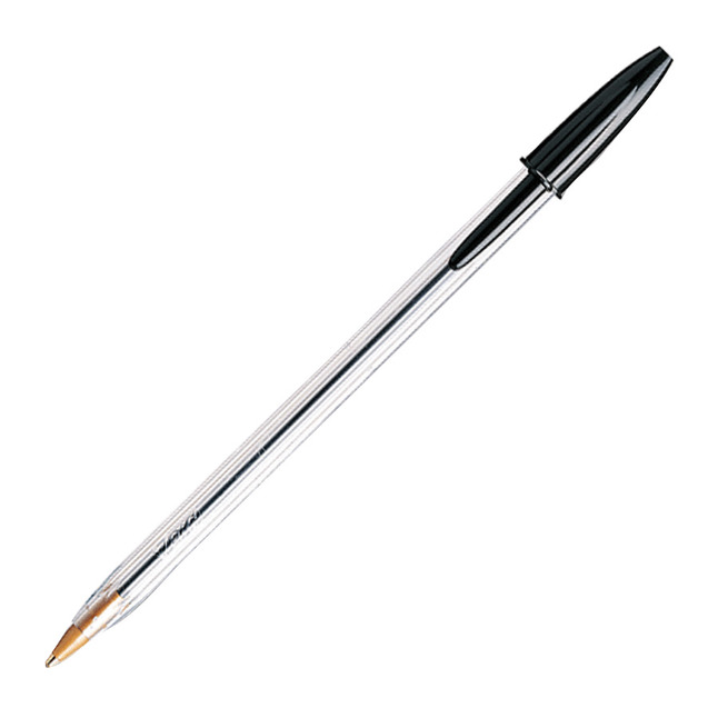 BIC Cristal Stic Ballpoint Pen, 1.0 mm Medium Tip, Black, Pack of 12