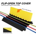 thumbnail image 4 of Eastvita Heavy - Duty Rubber Cable Protector Ramps 945 x 500 x 80 mm 12700 KG Load Capacity Wire Cord Ramp Protective Cover with Anti - Slip Flip - Open Yellow Safety Lid Modular, 4 of 6
