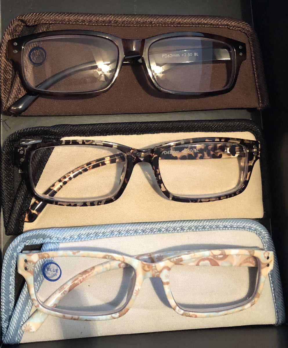 Ize 3pack Blue Light Readers Reading Glasses Neutral Multi (+250