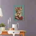 thumbnail image 5 of 16x24 inch Lovely Cat & Knitting Wool Ball Canvas Painting Wall Decor,Family Room Decor Children'S Room Accessory,Funny Cat & Knitting Wool Ball Poster Paintings,Charm Gift For Cat Enthusiast, 5 of 6