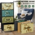 thumbnail image 4 of 4 Drawers Dresser for Bedroom, Vesteel Fabric Chest of Drawers Tall Storage Tower with Wood Top and Sturdy Steel Frame, Storage Organizer Unit for Closet /Living Room /Hallway - Retro Floral, 4 of 7