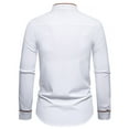 thumbnail image 4 of JTieacloth Button Down Shirt for Men 2025 Men's Casual Fashion Long Sleeved Shirt White, 4 of 6
