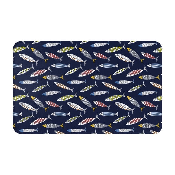 Bathroom Rugs Non Slip Washable - Sardine Kitchen Mats for Floor, Area Rugs for Entryway Rugs Indoor, Laundry Bathroom Room Door Rug with Rubber Backing 20x31.5in