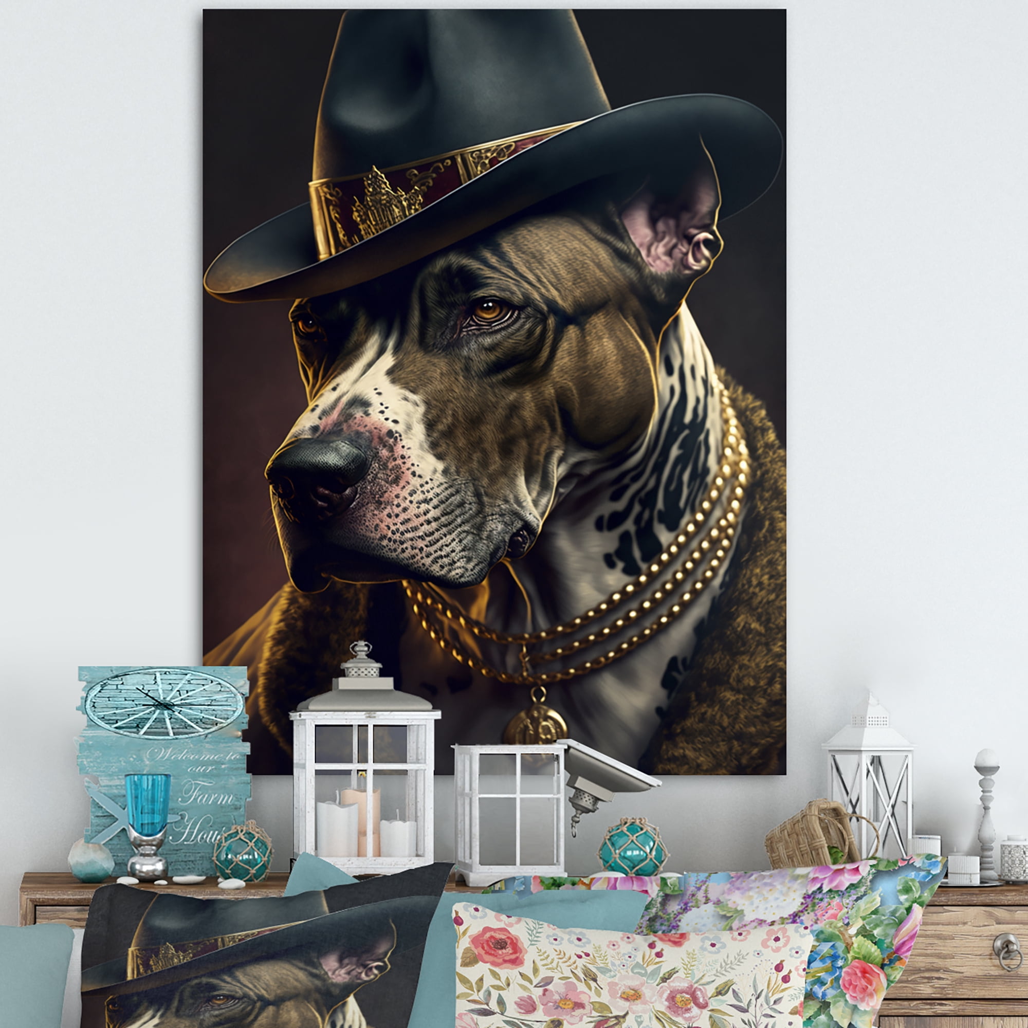 Designart Mafia Pitbull II Canvas Wall Art