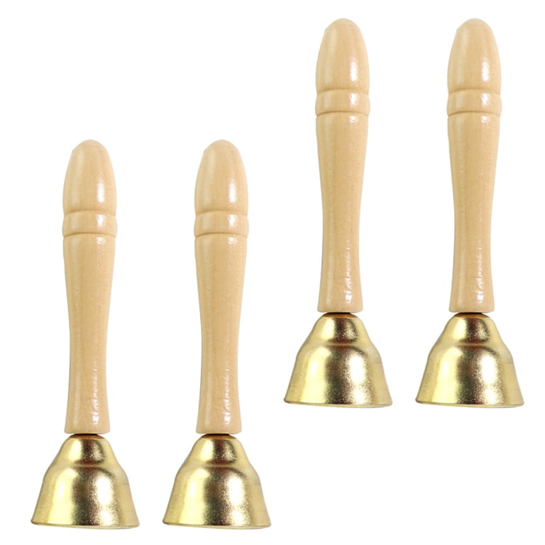 4Pcs Educational Toys Handheld Bell Toys Children Wooden Bel