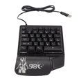 thumbnail image 2 of Teclado para juegos con una mano, 35 teclas, LED único, diseño ergonómico brillante, miniteclado negro para juegos de deportes electrónicos, 2 of 5