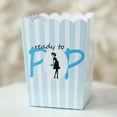 thumbnail image 2 of Blue Striped About to Pop Baby Shower Boxes It's a Boy Popcorn Favor Ready to Pop- Set of 10, 2 of 2