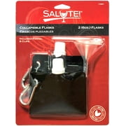 Salute! Plastic Collapsible Flasks with Funnel - 2 (6 Ounce) Flasks, Black