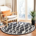 thumbnail image 2 of SAFAVIEH Micro-Loop Donella Geometric Wool Area Rug, Charcoal/Ivory, 5' x 5' Round, 2 of 11