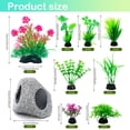 thumbnail image 3 of SLOCME 10 Pcs Aquarium Rock Cave & Plants Set – Colorful Plastic Aquarium Plants Fish Tank Decorations, Ceramic Betta Fish Hideout Breeding Shelter, 3 of 8