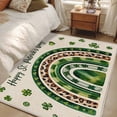 thumbnail image 4 of Kitchen Mats for Floor 3x5 Ft, St Patrick's Day Non Slip Area Rugs for Kitchen Bedroom Entryway, Spring Lucky Shamrock Rainbow Beige Washable Carpet Runner Rug Floor Mats for Bedroom Home Decor, 4 of 8