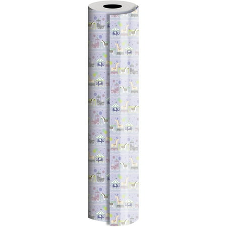 Jillson & Roberts Bulk Gift Wrap, Baby Train, 1/2 Ream 417' x 30"