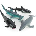 thumbnail image 2 of Juguetes de figura de ballena y tiburón Boley 4 piezas ballena jorobada martillo gris, 2 of 2