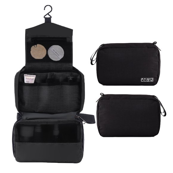 Portable Toiletry Bag with Hanging Hook Travel Bag for Toiletries Water-resistant Cosmetic Bag Travel Makeup
