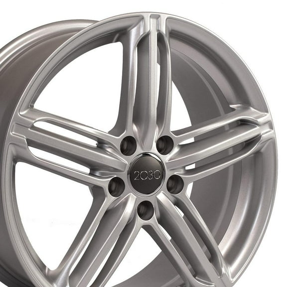 OE Wheels AU12 18 Inch Rim Fits RS6 Style 5x112 18x8 Gloss Silver - Hollander 58840 (1)