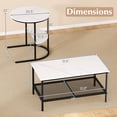 thumbnail image 3 of Costway Coffee Table Set of 2 2-Tier Rectangle Coffee Table and Side End Table White & Black, 3 of 11