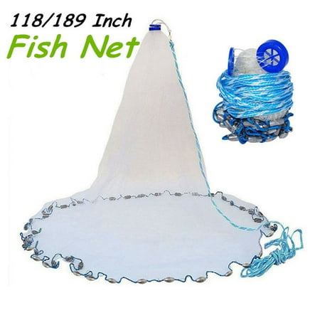 9-16ft Hand Cast Fishing Network Spin Bait Fish Net Fishing Wire Mesh Accessories Tool Gear With