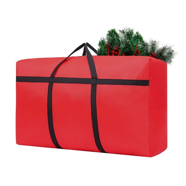 Bolsa de almacenamiento para equipo de camping organizador de gran capacidad y resistente | Tiras negras de tela resistente a desgarros | Cabe hasta 7,5 pies de árboles | Asas portátiles para