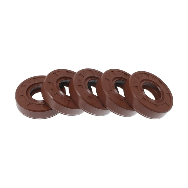 Sellos de Aceite Universales TC Doble Labio con Resorte de Acero 17x40x10mm Alta Presión Caucho FKM Marrón 5 Pcs