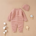 thumbnail image 6 of Otqutp Toddler Clothes Set for Party Boy Girl Solid Knitted Sweater Baby Jumpsuit Romper Cotton Caps Outfits Sets Elastic Waist 2PCS Fall Winter Clothes, 6 of 9