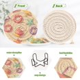 thumbnail image 4 of Yayeee 6 PCS Drink Coasters with Holder Set Woven Absorbent Round Tabletop Hot Pad, Beach Toys Pattern, 4 of 7
