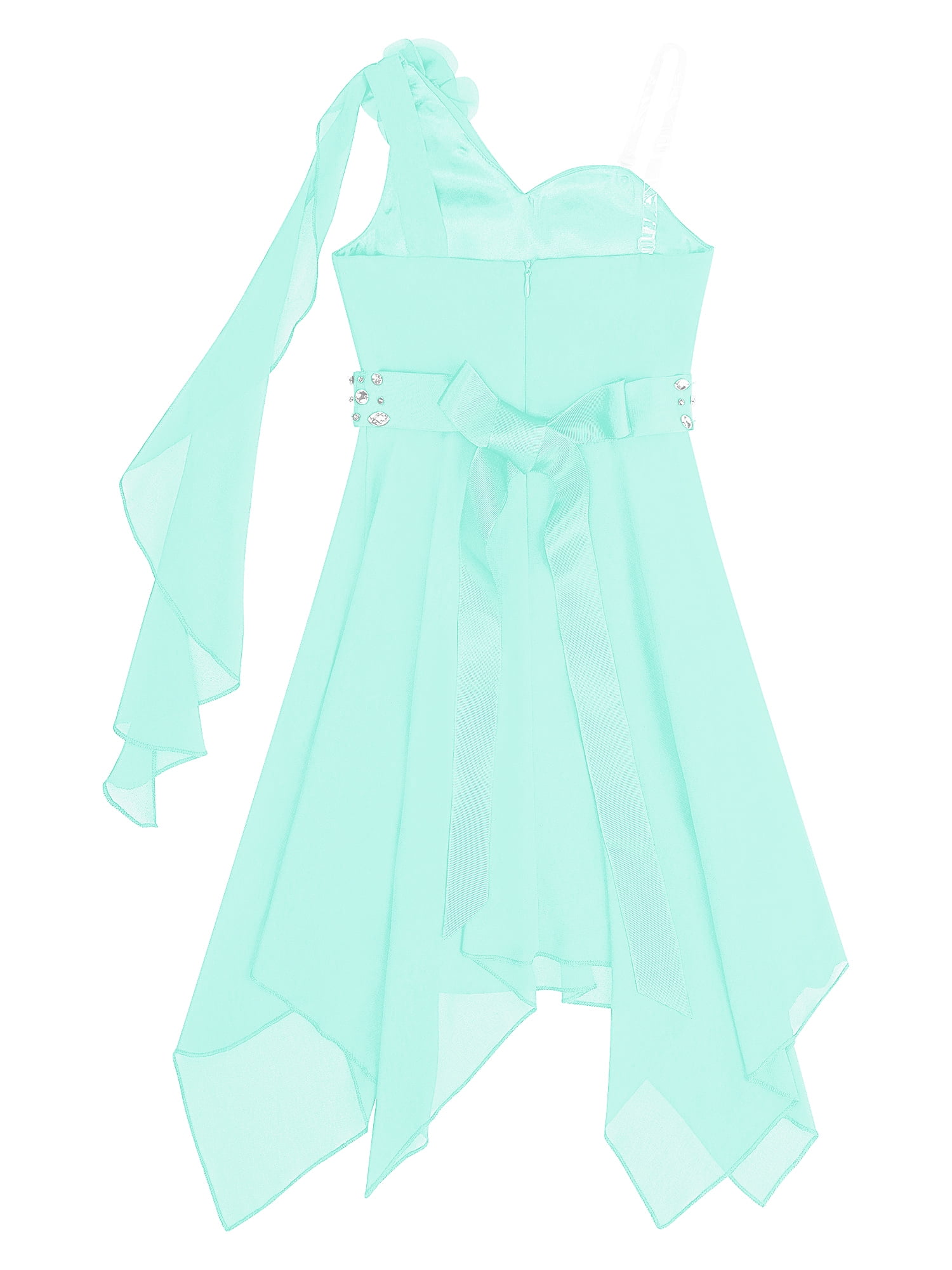 Doomiva Girls Wedding Dress Ruched Bridesmaid Formal Long Gown Lace  Princess Party Prom Dresses Mint Green 8 - Walmart.com