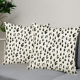 thumbnail image 3 of Polka Dot Pillow Covers Set of 2 18x18 Inch Black Cream Throw Pillows with Boho Design Brush Strokes Decorative Outdoor Square Cushion Cover Cotton Linen Pillow Case for Home Sofa Couch Bed Unique, 3 of 6