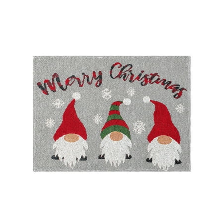 

Yache Christmas Placemat Cartoon Old Man Pattern Christmas Table Decoration Polyester Winter Holiday Kitchen Table Mat for Home