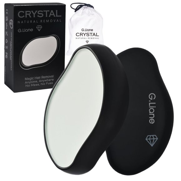 G.Liane Crystal Hair Eraser Crystal Hair Remover and Exfoliator Nano Glass Hair Remover Stone Reutilizable Sin Dolor Depilación Física Depiladora para Hombres Mujeres Piel Rápida Suave y Sedosa (Negro