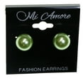 thumbnail image 2 of Metallic Green Spherical Post Earrings, 2 of 2