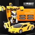 thumbnail image 1 of Remote Control 1:18 Scale Lamborghini Yellow Transforming Robot Toy Car - 24cm Small Deformation Model, Durable Plastic, One-Touch Transformation, Easy Handle Remote, Educational for Kids 4-6 Years, 1 of 6