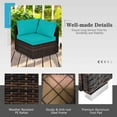 thumbnail image 6 of Costway 7 PCS Patio Furniture Set with 28" 50000 BTU Propane Gas Fire Pit Table Cushions Turquoise, 6 of 11