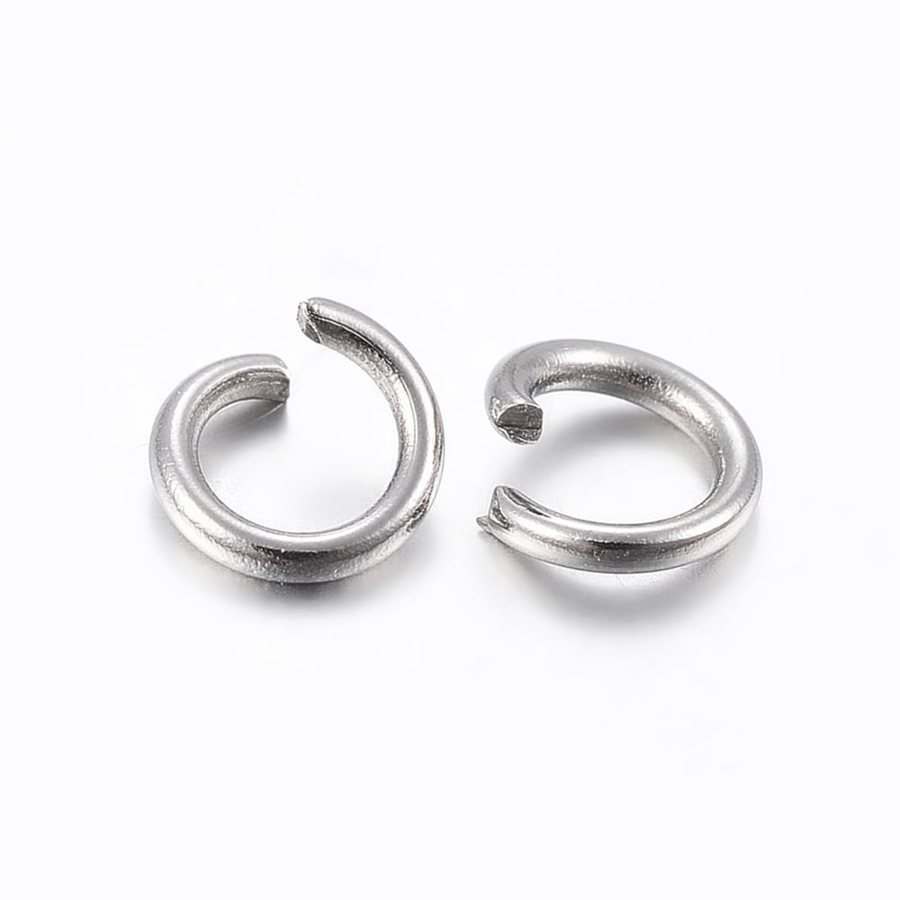10000 pc Tarnish Resistant 304 Stainless Steel Open Jump Rings Stainless Steel color 8x1.2mm