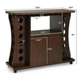 thumbnail image 2 of Gymax Rolling Buffet Sideboard Wooden Bar Storage Cabinet w/ Wine Rack & Glass Holder, 2 of 10