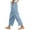 Light Blue, variant on Womens Pants Summer Solid Color Elastic Waist Loose Side Buttons Functional Casual Pants Loose Beach Palazzo Trousers