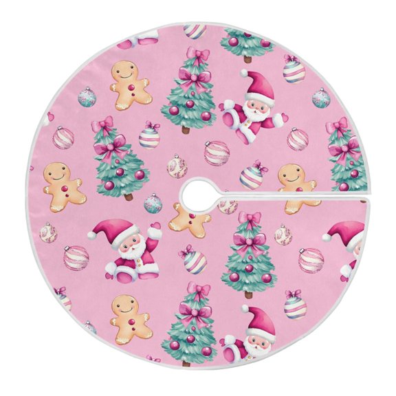 Ryvnso Christmas Tree Skirt Gingerbread Cute Santa Claus Xmas Tree Skirts Ornament Home Decorations 35.4"