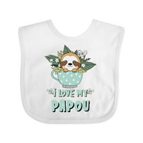 Inktastic Teacup Raccoon I Love My Papou Boys or Girls Baby Bib