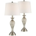 thumbnail image 2 of Regency Hill Arden 25" High Modern Table Lamps Set of 2 Table Top Dimmer Silver Brushed Nickel Finish Mercury Glass Living Room, 2 of 8