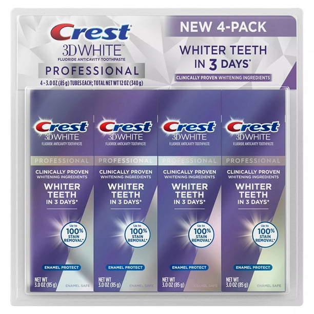 Crest 3D White Professional Enamel Protect Toothpaste, 3 Ounce (Pack of