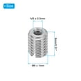 thumbnail image 2 of Uxcell 15 Pcs 316 Stainless Steel Thread Repair Insert Nut M6 x 1mm Male to M3 x 0.5mm Female 8mm Length, 2 of 7