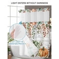 thumbnail image 4 of No Hook Cloth Fabric Shower Curtain with Snap in Liner, Green Orange Blue Fall Waterproof Shower Curtains Set with See Through Top Window, Thanksgiving Pumpkin Botanical Vintage Bath Curtains 72"x72", 4 of 6