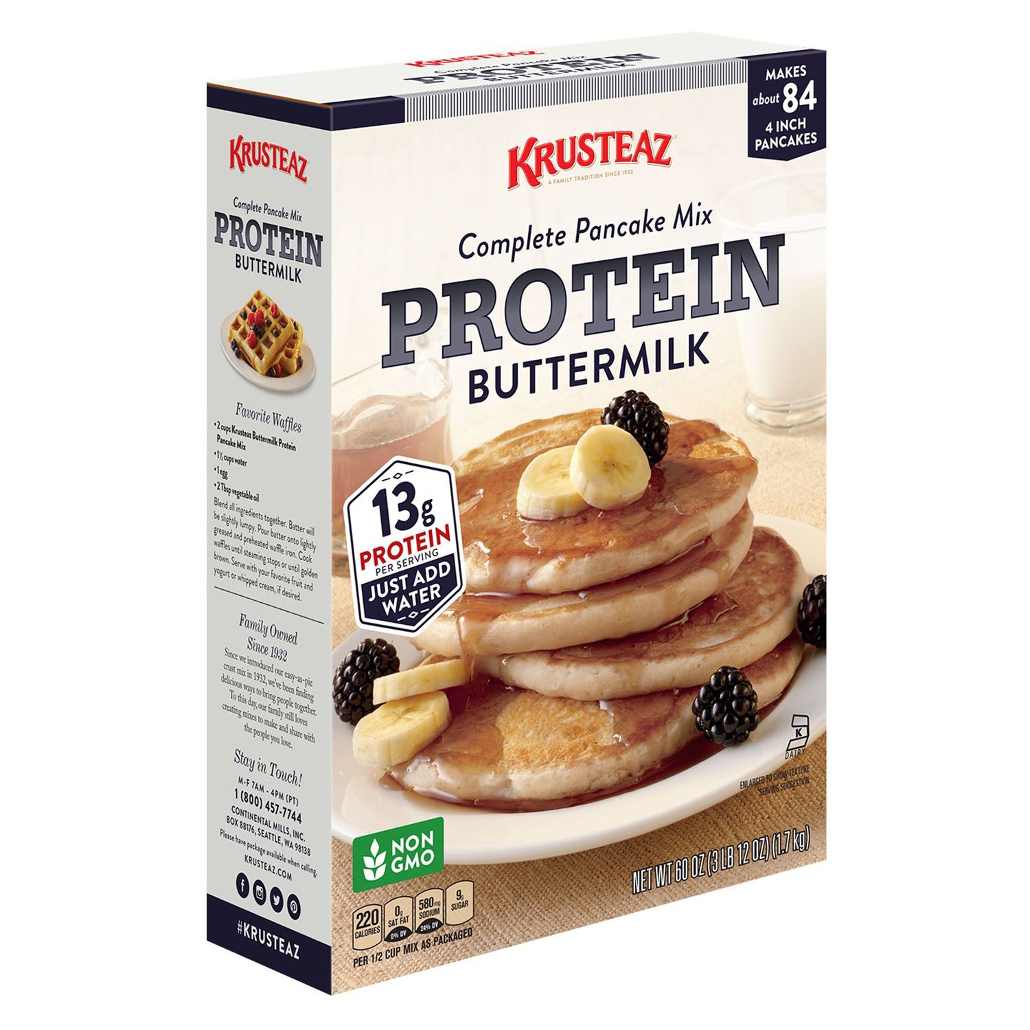 Krusteaz Protein Pancakes Mix (60 oz.)